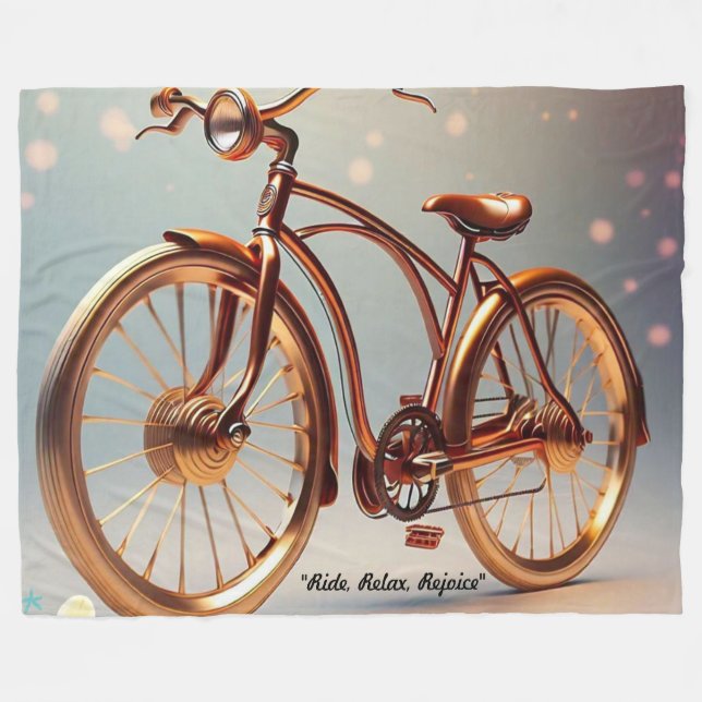 "Bike Nostalgia" Fleece Blanket (Front (Horizontal))