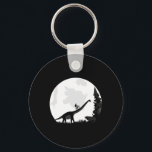 Bike On A Dinosaur Moon Silhouette Mtb Mountain Bi Key Ring<br><div class="desc">Bike On A Dinosaur Moon Silhouette Mtb Mountain Biking</div>