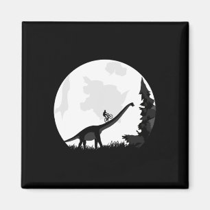 Bike On A Dinosaur Moon Silhouette Mtb Mountain Bi Magnet