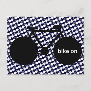 bike on black graphic postcard