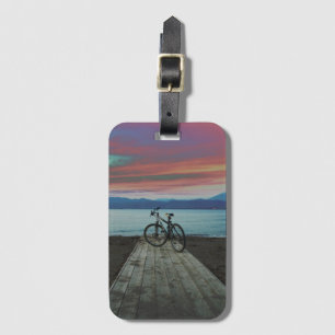 Bike On Pier Greece Luggage Tag
