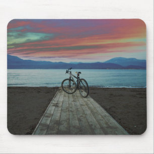 Bike On Pier Greece Mouse Pad