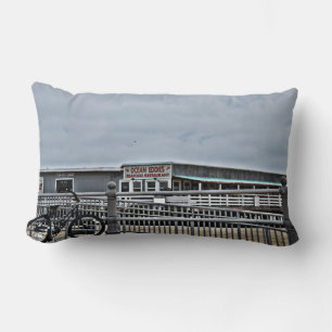 Bike On The Boardwalk by Shirley Taylor Lumbar Cushion