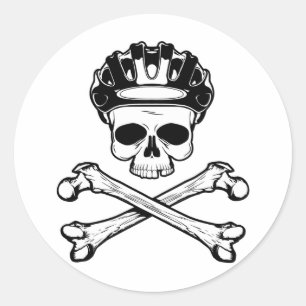 Bike or Die - Bike and Crossbones Classic Round Sticker