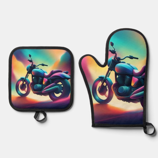 bike oven mitt & pot holder set (Front)
