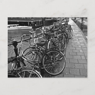 Bike Parking -- Amsterdam in November BW Postcard