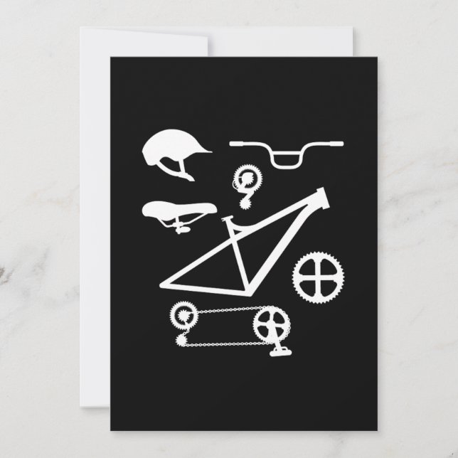 Bike Parts Biking Cycling Bicycle Cyclist Biker Gi Invitation (Front)