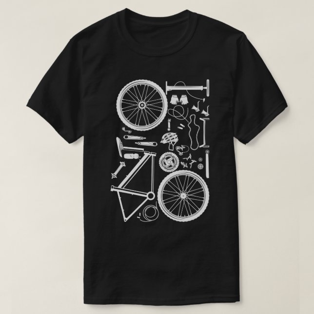 Bike Parts  Downhill Rider Mountainbike MB Cycling T-Shirt (Design Front)