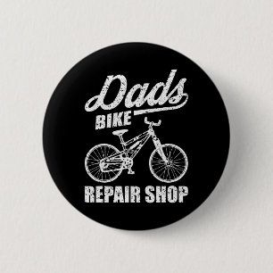 Bike Repair Shop Funny Dad Mountain Biking Cycling 6 Cm Round Badge