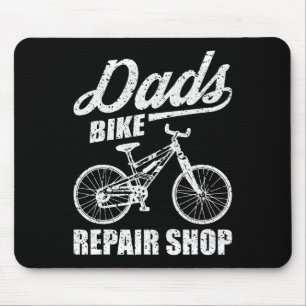 Bike Repair Shop Funny Dad Mountain Biking Cycling Mouse Pad