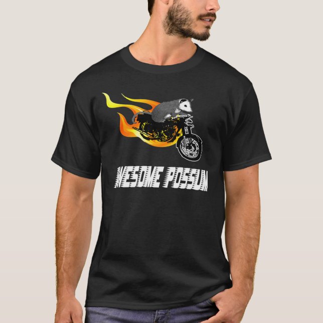 Bike Rider Awesome Possum T-Shirt (Front)