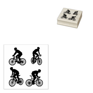 Bike Rider , Cycling Pack Rubber Stamp