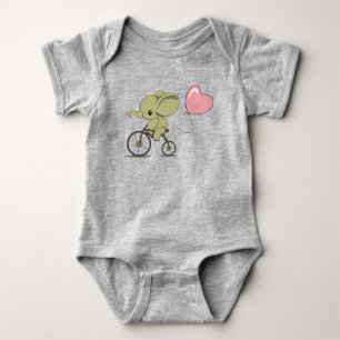 Bike Rider Elephant Baby Bodysuit