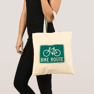 Bike Route Sign Bicycle Tote Bag