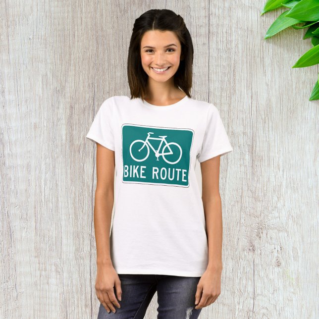 Bike Route Sign Cycling Path Bicycle Trail  T-Shirt (Creator Uploaded)