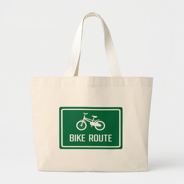 Bike Route Sign  Large Tote Bag (Front)