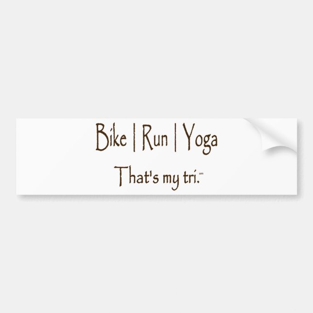 Bike | Run | Yoga Bumper Sticker (Front)