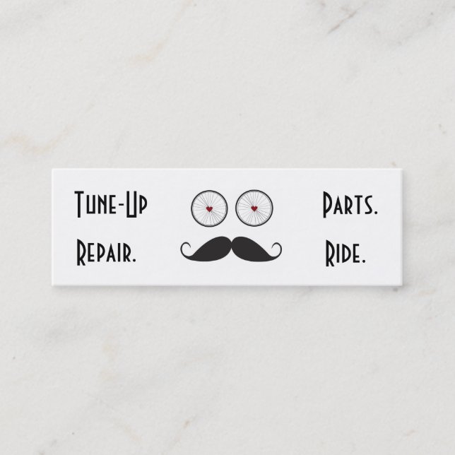Bike Shop Handlebar Moustache Business Card (Front)