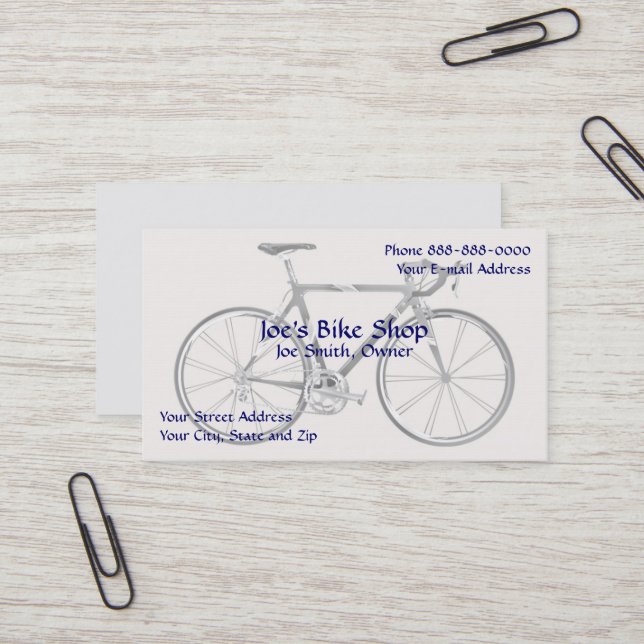 Bike Shop Owner Business Card (Front/Back In Situ)