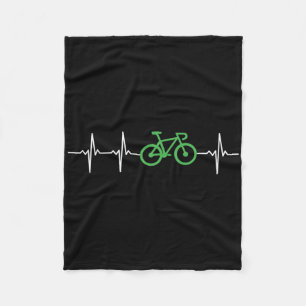 Bike Sinus Rhythm Heartbeat Love Biking Velo Cycli Fleece Blanket