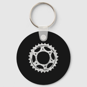 Bike Sprocket Gear Mountain Biking Vintage Minimal Key Ring