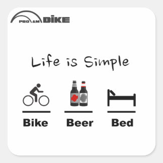 Bike Sticker - Life is Simple - Bike - Beer - Bed