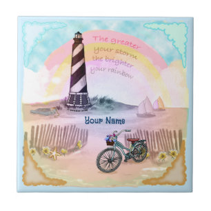 Bike Stormy Lighthouse tile