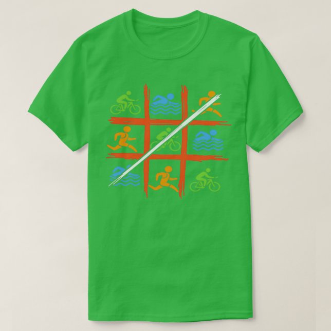 Bike Swim Run Tic Tac Toe 2 T-Shirt (Design Front)