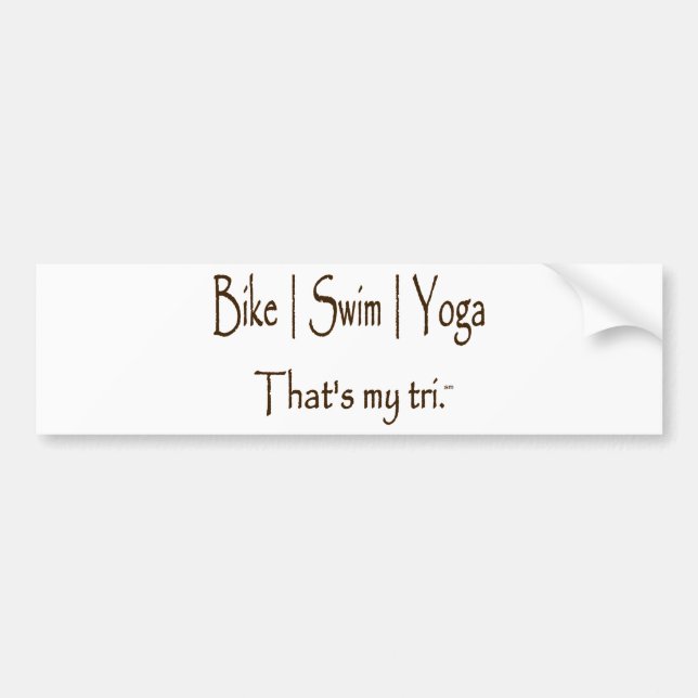 Bike | Swim | Yoga Bumper Sticker (Front)