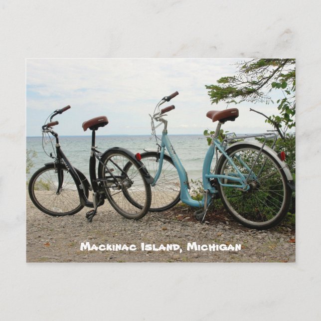 Bike the Island - Mackinac Island, Michigan Postcard (Front)