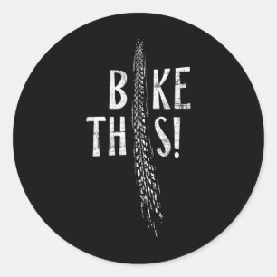 Bike This! Tire Tracks Dirtbike Mountain Biking Mt Classic Round Sticker