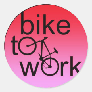 bike to work classic round sticker
