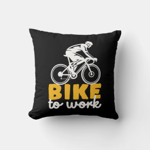 Bike To Work Cycling Cyclist Cushion