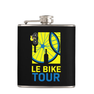 Bike Tour Art Hip Flask