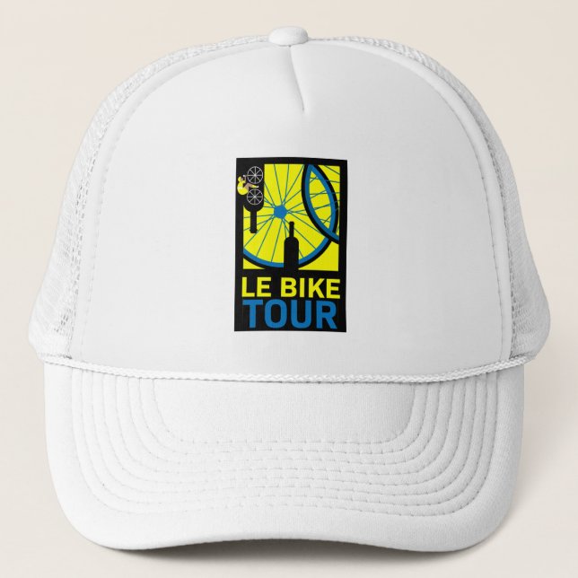 Bike Touring Art Trucker Hat (Front)