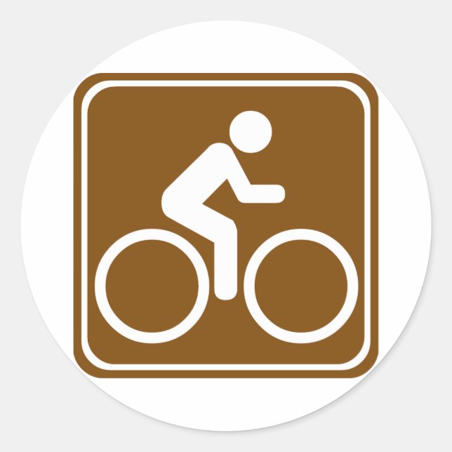 Bike Trail Highway Sign Classic Round Sticker (Front)
