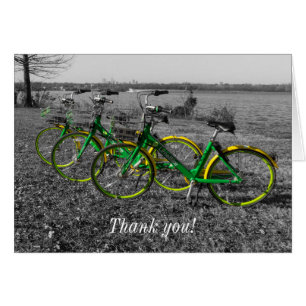 Bike Triplets Select Colour Thank You Card