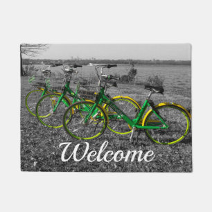 Bike Triplets Select Colour Welcome Doormat