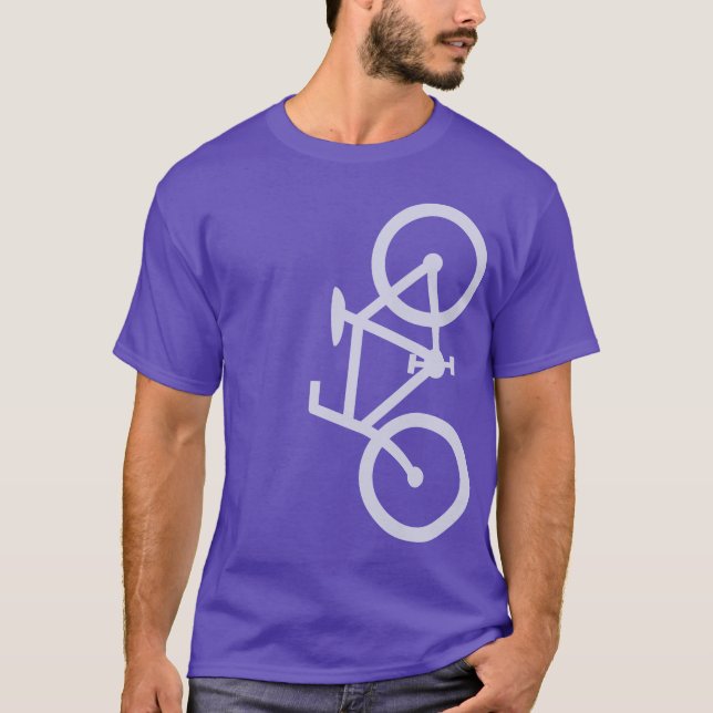 Bike, Vertical Silhouette, Lt Purple Design T-Shirt (Front)