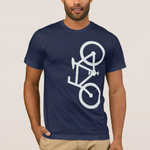 Bike, Vertical Silhouette, White Design T-Shirt
