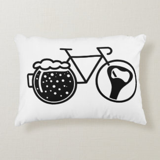 Bike with beer glass. Bottle opener icon Decorative Cushion