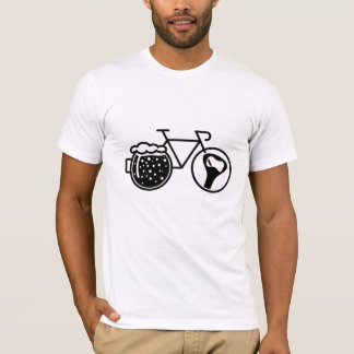 Bike with beer glass. Bottle opener icon T-Shirt