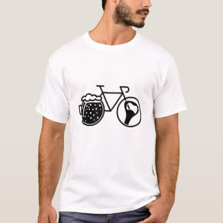 Bike with beer glass. Bottle opener icon T-Shirt