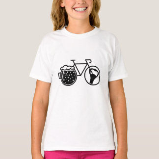 Bike with beer glass. Bottle opener icon T-Shirt