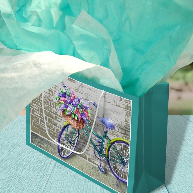 Bike with Flower Basket Large Gift Bag (Creator Uploaded)