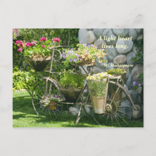 Bike with flowers postcard