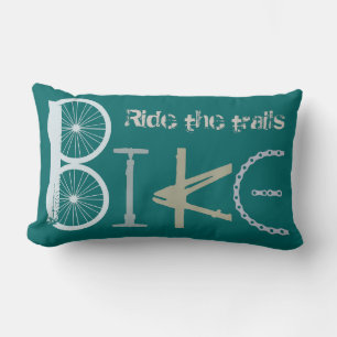 Bike Words Graffiti from Parts Graphic Art Lumbar Cushion