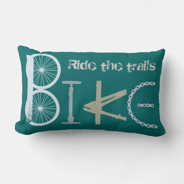 Bike Words Graffiti from Parts Graphic Art Lumbar Cushion (Front)
