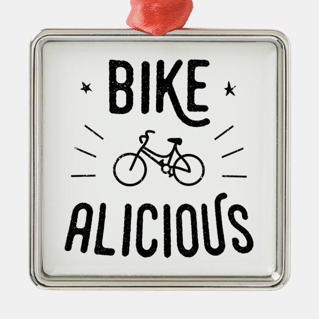 Bikealicious Metal Ornament (Front)