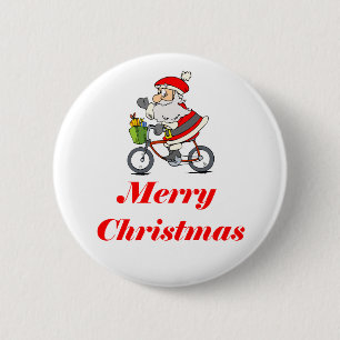 BikeChick Santa 6 Cm Round Badge